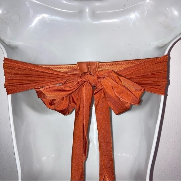 Salty Mermaid 2pc Bandeau Burnt Orange Bikini Set XS - Picture 4 of 9